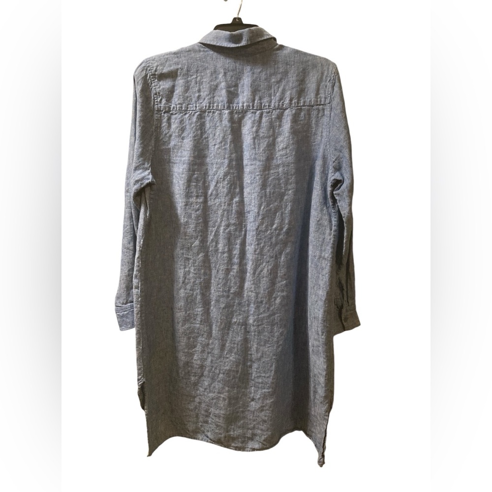 Soft Surroundings 100% Linen Lagenlook Long Sleeve Shirt Dress. Size Large. - Picture 3 of 14